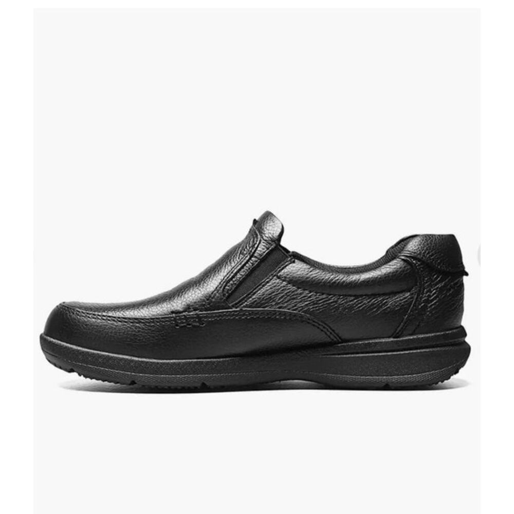 Nunn Bush Size 12 Mens Black Leather Cam Moc Toe Casual Slip On Memory Shoes NEW - Picture 3 of 10